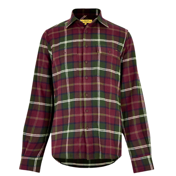 Dubarry Mens Shelbourne Check Flannel Shirt in Ox Blood | Eland Lodge