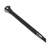 Horse whip handle in black crystal on white background