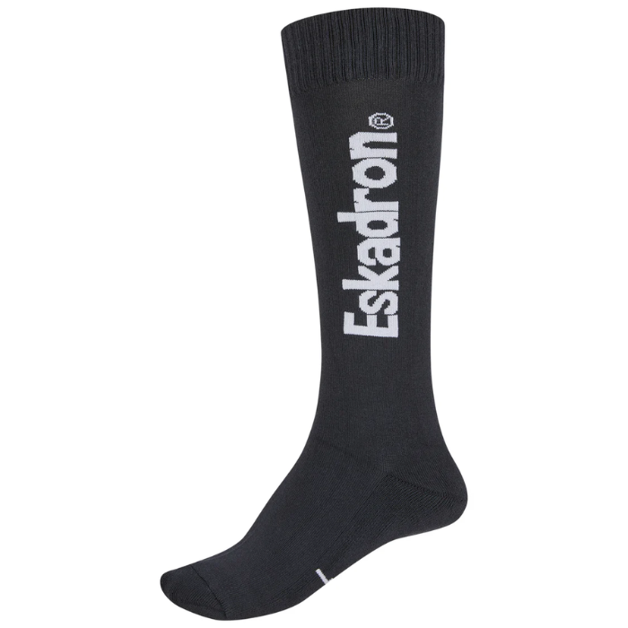 Black sock with 'Eskadron' branding on a white background