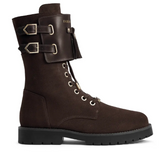 Fairfax & Favor Windsor Combat Boot in Chocolate Suede