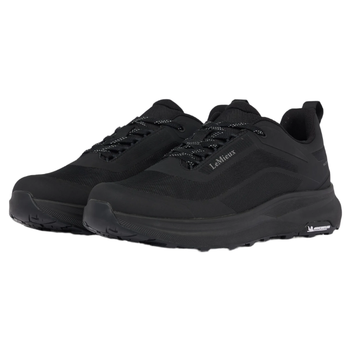 Lemieux Men's Kanta Waterproof Trainers Variant Black. Black sneaker on a white background