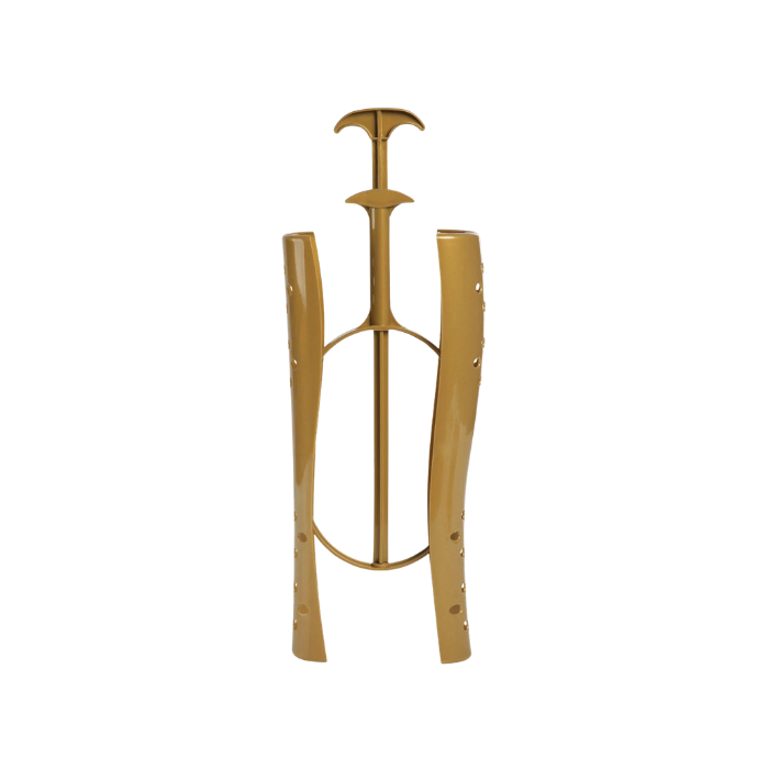 Gold boot tree on a white background