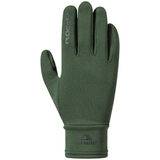 Roeckl Warwick 2 Jnr Variant Kombu Green. An olive green fleece winter glove shown flat against a white background, featuring the POLARTEC brand name and logo on the cuff and back of the hand.