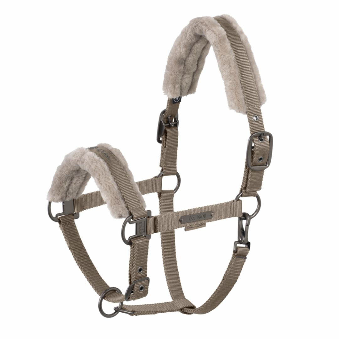 Eskadron Platinum 25 Double Pin Faux Fur Headcollar in Smoky Taupe