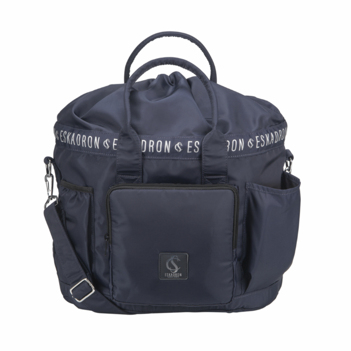 Navy luggage on white background