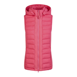Pink gillet on white background
