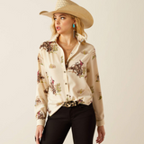Ariat Ladies Homestyle Shirt in Round Up Print