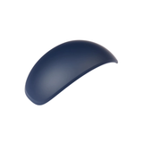 Navy blue curved object on a white background