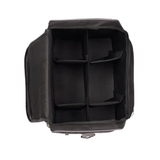 black bag with compartments on white background
