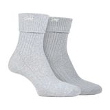 Two gray socks on a white background