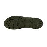 LeMieux AW26 Mens Bramshaw Welly Varient Olive. A top-down view of a dark olive green shoe sole, showing the tread pattern and embossed 'LeMieux' brand name, on a solid white background.