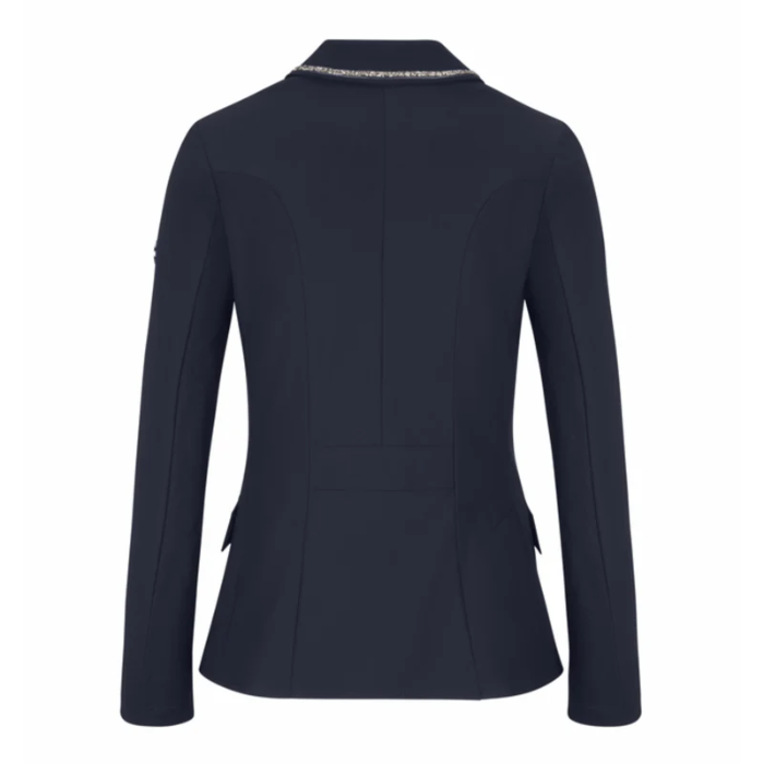 Navy blue blazer on a white background