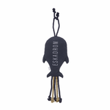 Dolphin shaped horse toy with 'Eskadron' branding on white background