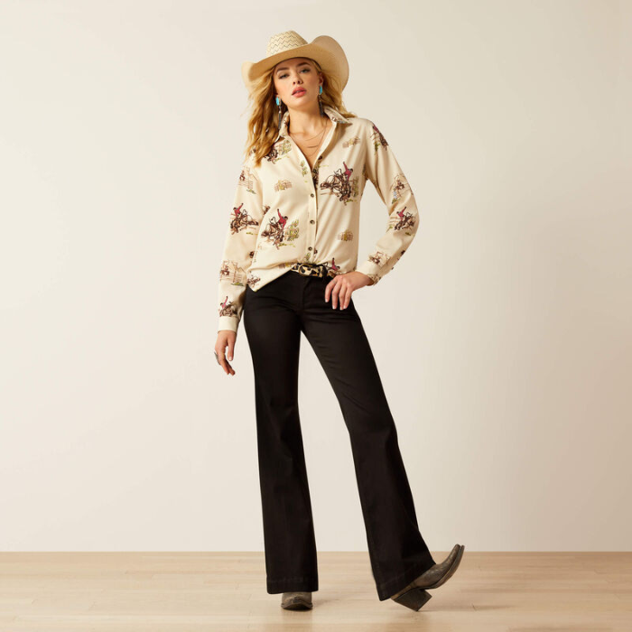 Ariat Ladies Homestyle Shirt in Round Up Print
