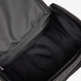 LeMieux AW26 Elite ProKit Lite Grooming Bag Varient Black. Close-up of the open interior of a black grooming bag, showing the black nylon lining and zipper track against a white background.