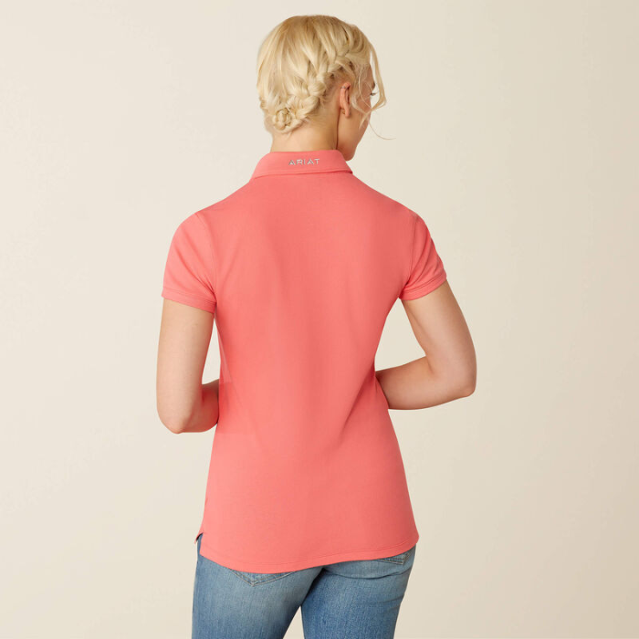 Ariat Womens Prix 3.0 Short Sleeve Polo in Coral Paradise