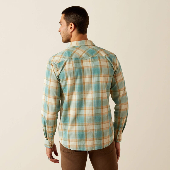 Ariat Mens Hardin Retro Western Shirt in Turquoise