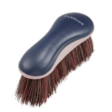 LeMieux AW26 Flicky Brush Varient Navy. A LeMieux hairbrush with a navy blue ergonomic handle, a light beige inner trim, and dark brown bristles, shown on a plain white background.