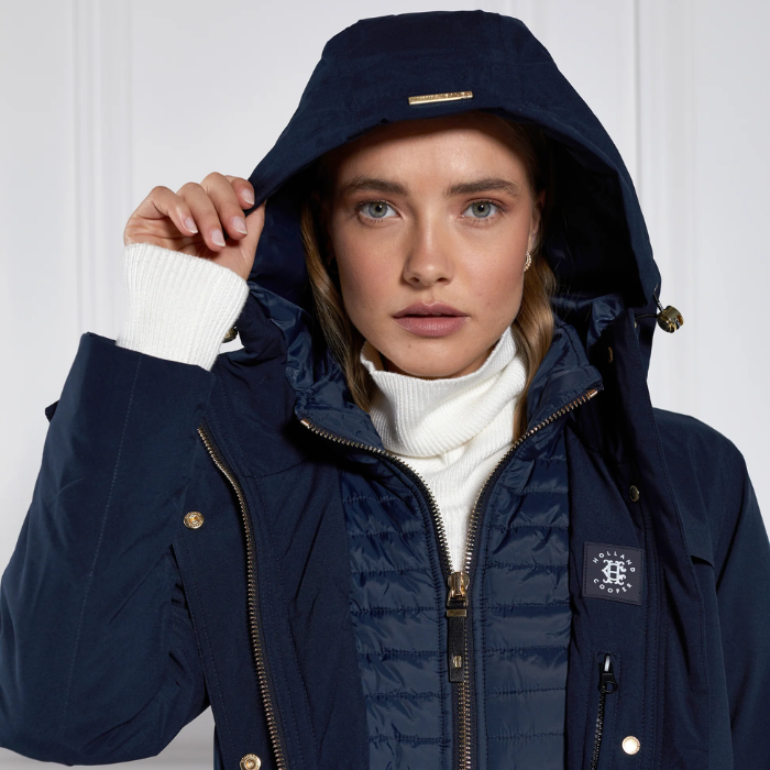 Holland Cooper Ladies Longline Training Coat in Ink Navy | Eland Lodge
