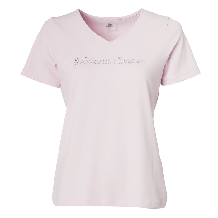 Holland Cooper Ladies Training V-Neck Tee in Blush