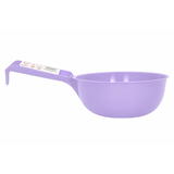 A Red Gorilla Feed Scoop- Limited Edition Variant Colour Soft Purple. Plastic feed scoop on white background.