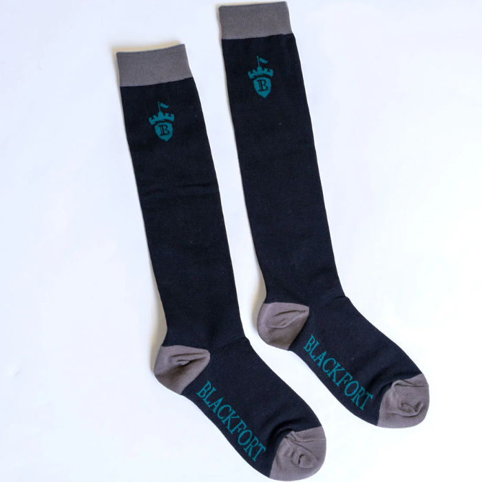 Blackfort Equestrian Socks in Navy/Emerald | Eland Lodge