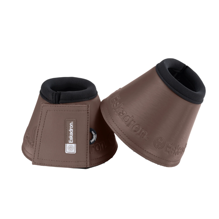 Brown bell boots with Eskadron branding against a white background. 