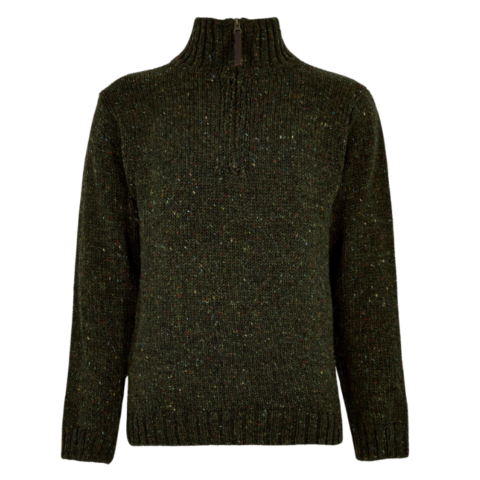 Dubarry Mens Callaghan Sweater in Olive | Eland Lodge