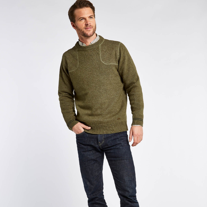 Dubarry Mens Clarinbridge Knit Sweater in Dusky Green | Eland Lodge