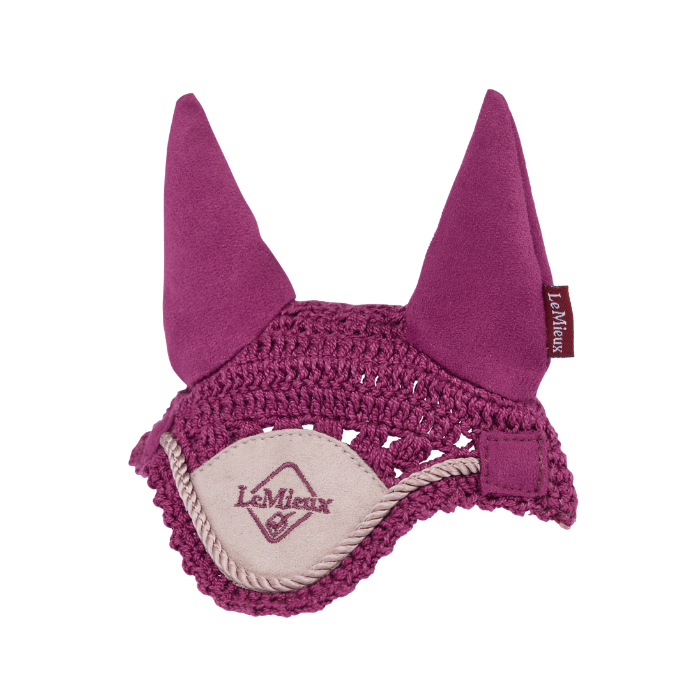LeMieux AW26 Toy Pony Fly Hood Variant Colour Blackberry. A toy pony fly hood with 'LeMieux' brand name.