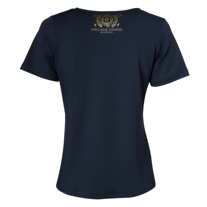 Holland Cooper Ladies Training V-Neck Tee in Ink Navy