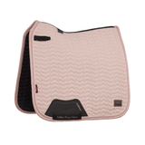 Pink dressage square with a small LeMieux logo in the corner, against a white background. 