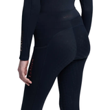 Black wetsuit with brand logo on a white background
