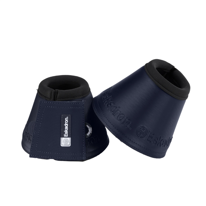 Navy bell boots with Eskadron branding against a white background. 