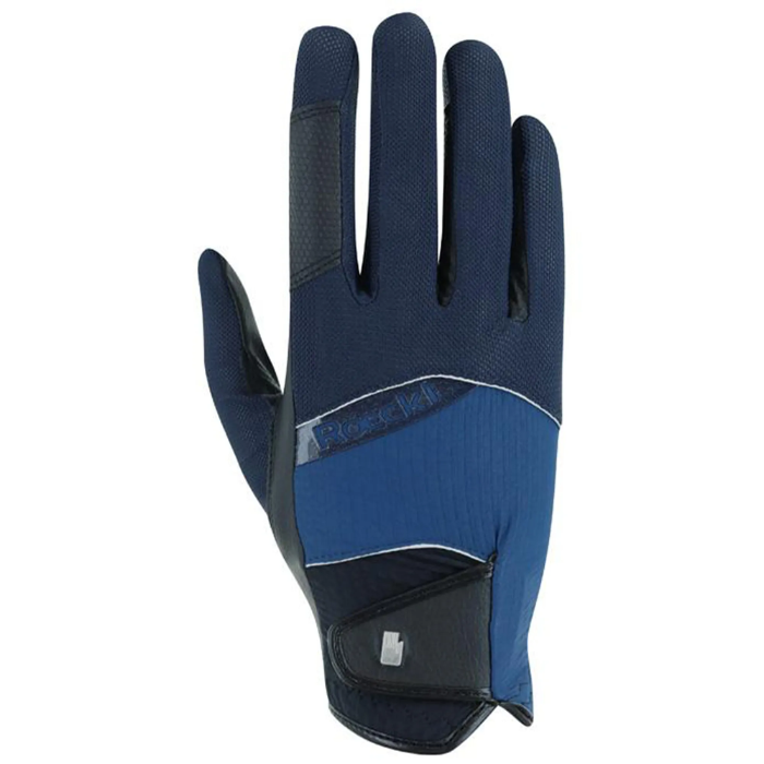 Blue and black glove on a white background