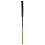 Gold and black horse whip on white background