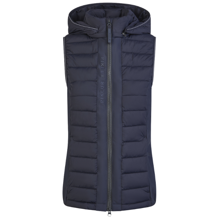 Navy gillet on white background