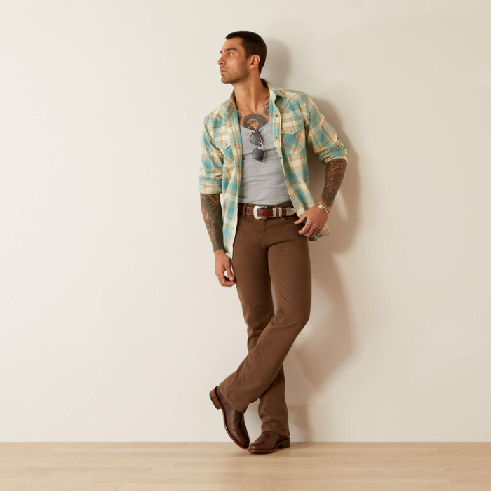 Ariat Mens Hardin Retro Western Shirt in Turquoise