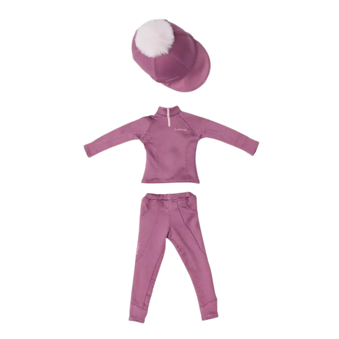 Pick dolls horse riding outfit on white background