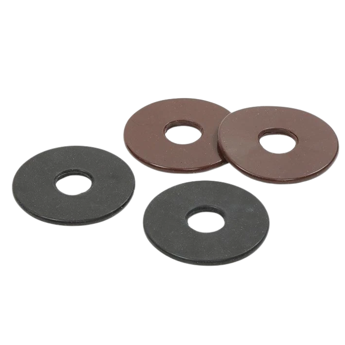 Four rubber bit guards, two black and two brown, on a white background