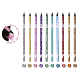 Set of colored pencils with color swatches on a white background, featuring the Schwarz & Weiss brand.