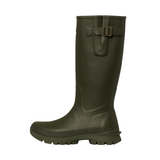 LeMieux AW26 Mens Bramshaw Welly Varient Olive. An olive green rubber rain boot with a buckle strap detail near the top, shown in a side profile on a plain white background.