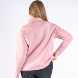 Blackfort Remi Rugby Shirt Variant Marshmallow. Pink polo shirt with a small white logo against a white background. 