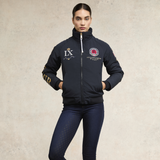 Woman styles the Holland Cooper Team HC Jacket in Navy
