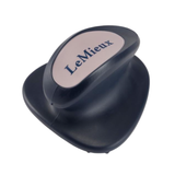 LeMieux AW26 Massage Brush Varient Navy. A dark navy blue brush with a light beige oval label on top featuring the brand name 'LeMieux' in navy blue text, set against a plain white background.