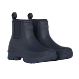 LeMieux AW26 Bramshaw Chelsea Welly Varient Navy. A pair of dark navy blue rubber rain boots with pull tabs, shown on a plain white background.