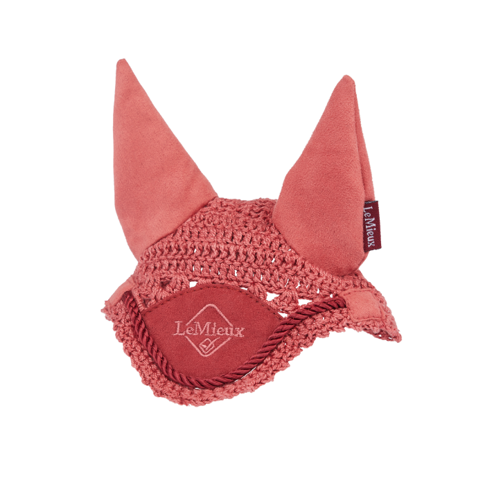 LeMieux AW26 Toy Pony Fly Hood Variant Colour Spiced Earth. A toy pony fly hood with 'LeMieux' brand name.