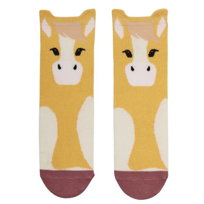 LeMieux Mini Character Socks - Spring/Summer 2025 with lemon horse face