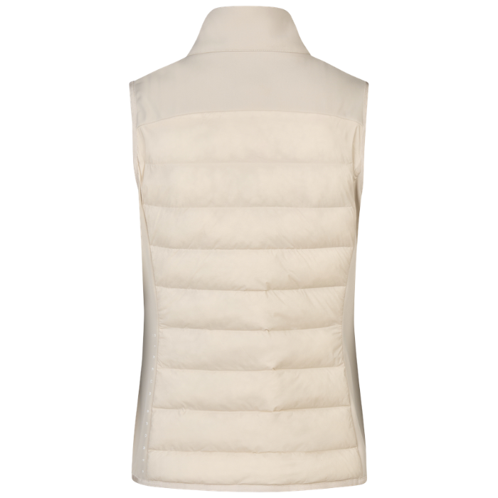 Reverse of pale grey gillet on white background