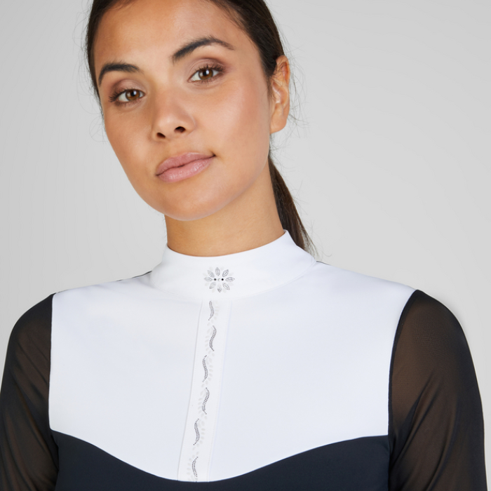 Collar Detail on Pikeur Selection Competition Blouse in Black | Eland Lodge